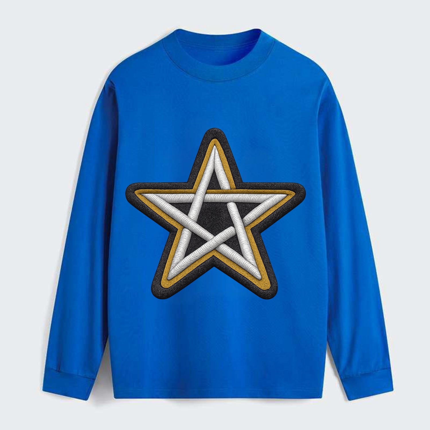 PENTAGRAM STAR - five point star in silver , protection - Classic Long Sleeve Shirt - Blue