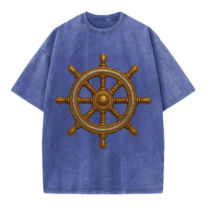 Ship's Wheel  - Vintage T-shirt - Blue