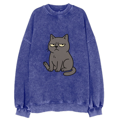 The Cat Judging Silently - Vintage Sweatshirt - Blue