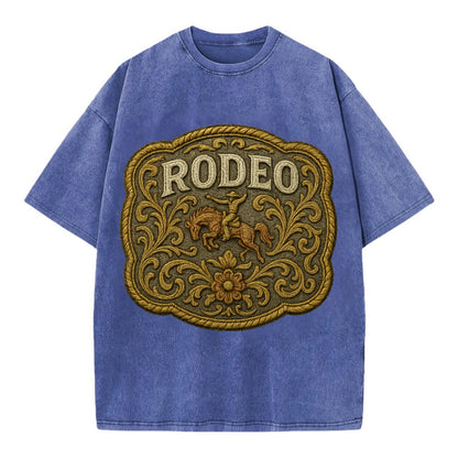 Rodeo Buckle  - Vintage T-shirt - Blue