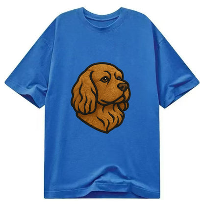 Sussex Spaniel - Golden liver embroidered low-set design - Classic T-shirt - Blue