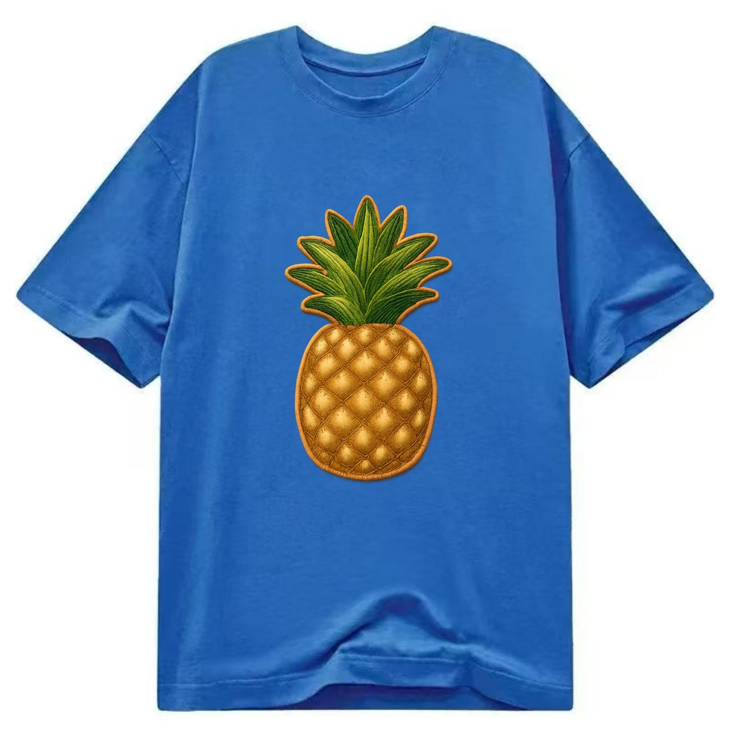 PINEAPPLE CROWN - tropical fruit in yellow and green , hospitality - Classic T-shirt - Blue
