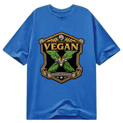 VEGAN X - plant-based symbol in green , animal rights - Classic T-shirt - Blue