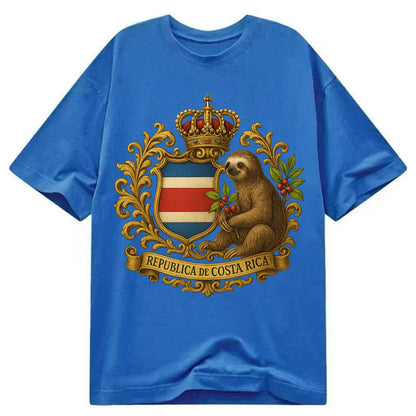 Costa Rica Sloth Emblem  - Classic T-shirt - Blue