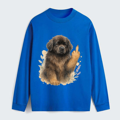 Newfoundland fluffy bear-like with webbed paws, massive gentle paw up - Classic Long Sleeve Shirt - Blue