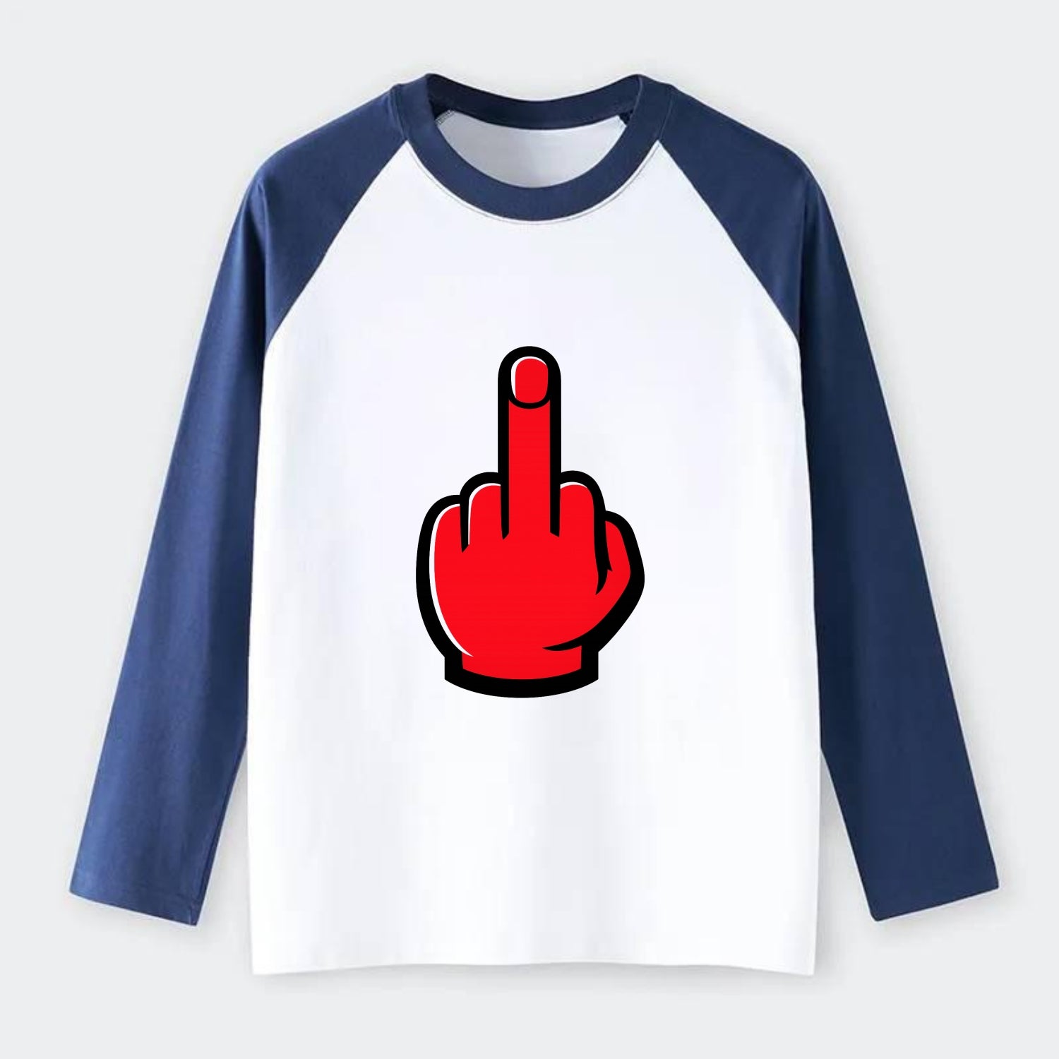 Bold Defiance Icon - Raglan Long Sleeve T-Shirt - Blue