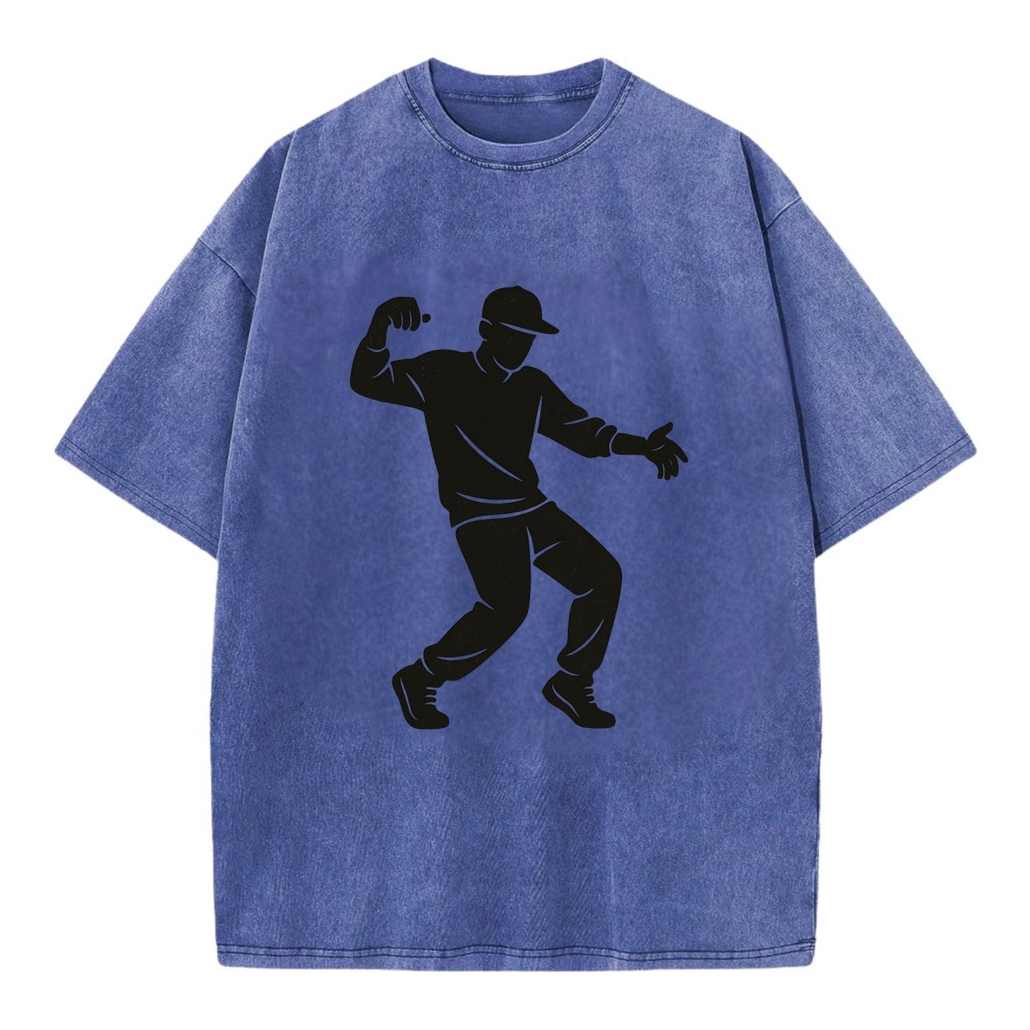 Hip-hop dancer popping and locking - Vintage T-shirt - Blue