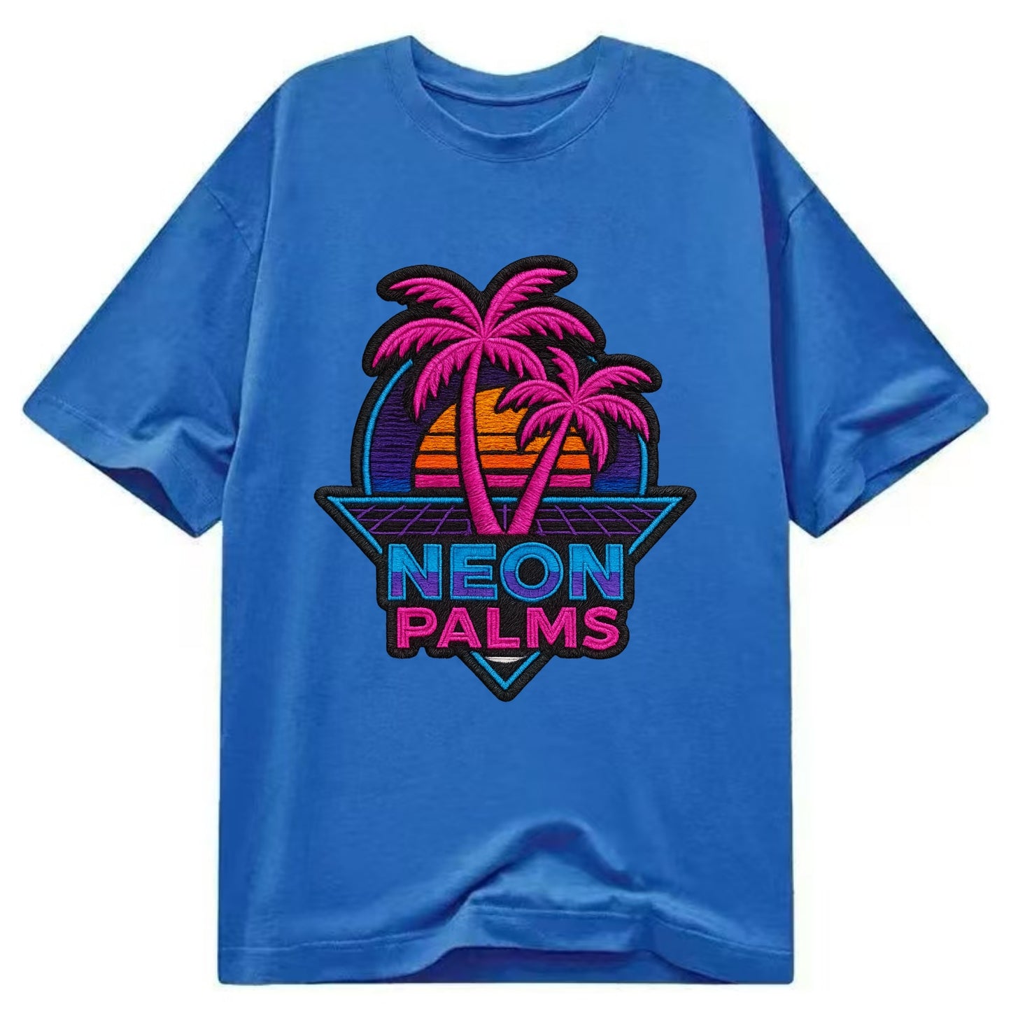 Neon Palms - Classic T-shirt - Blue