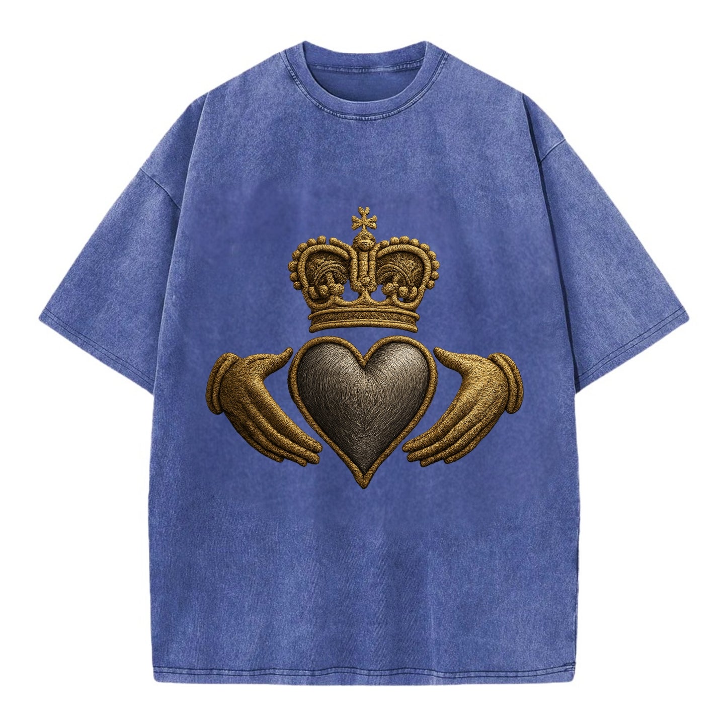 Claddagh Symbol  - Vintage T-shirt - Blue