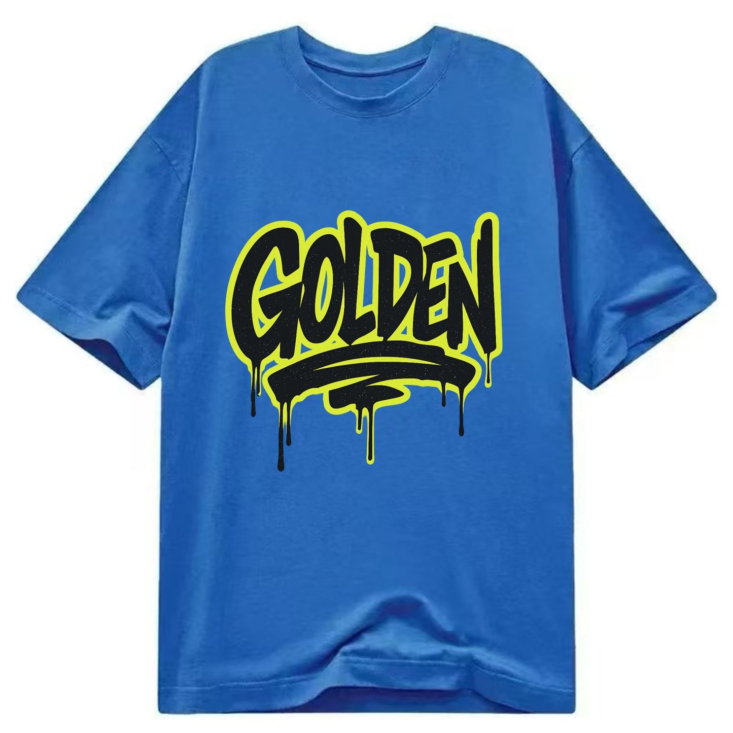 Bold typography design - "GOLDEN" - precious, valuable, excellent - Classic T-shirt - Blue
