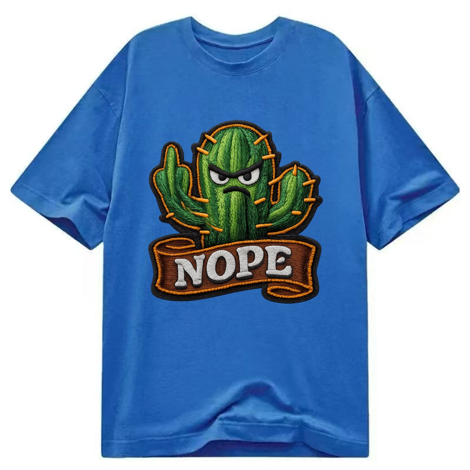 NOPE CACTUS - cactus with attitude in green , prickly personality - Classic T-shirt - Blue