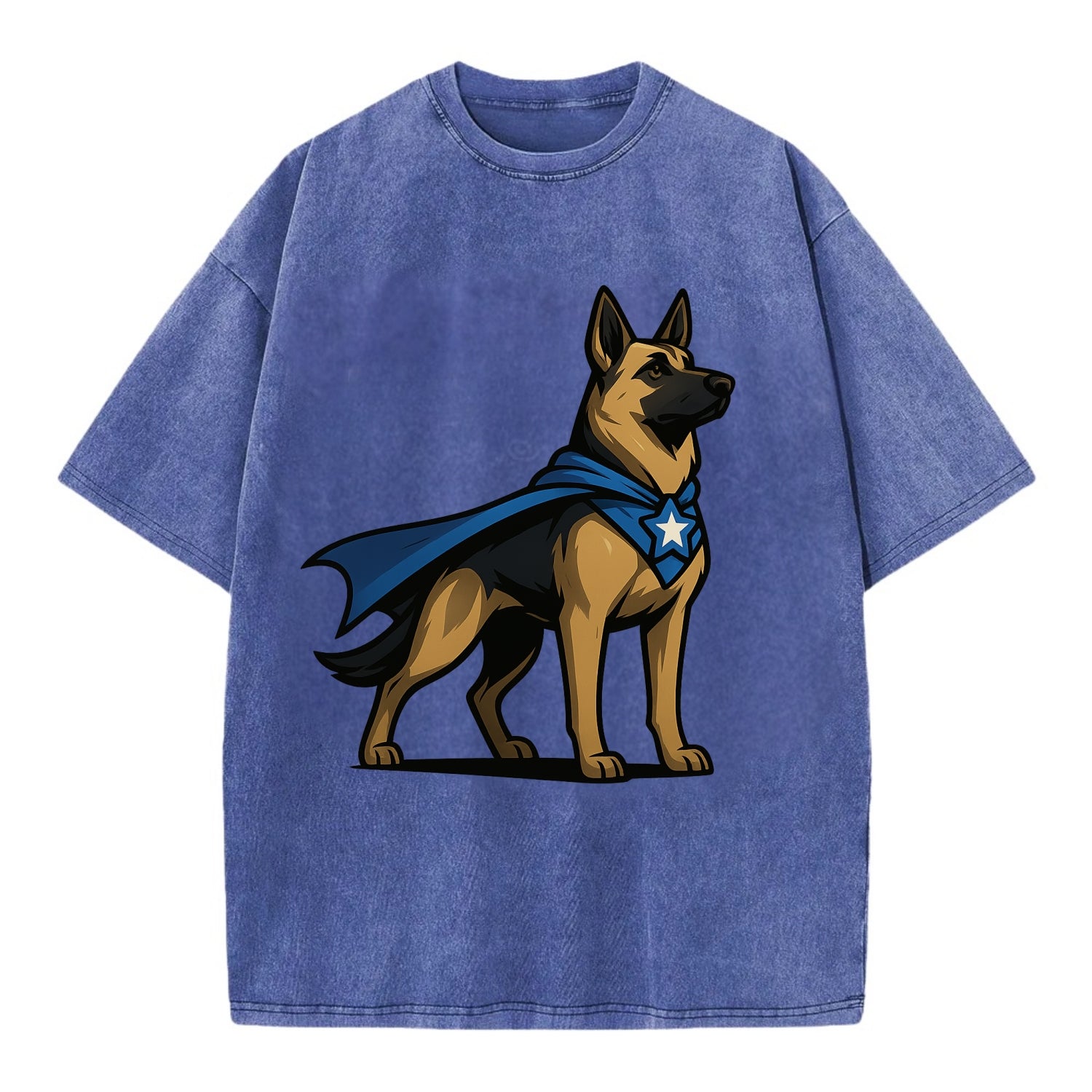 German Shepherd Patriotic Hero  - Vintage T-shirt - Blue