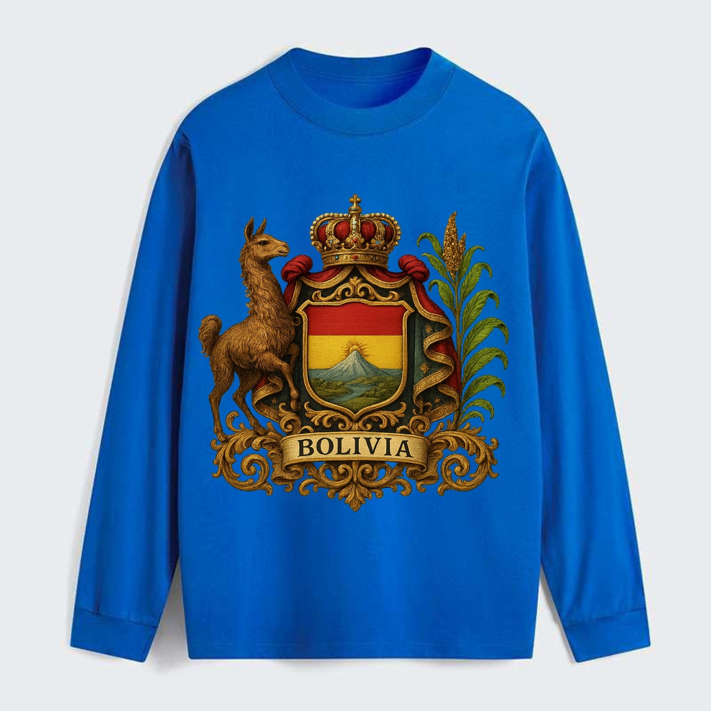 Bolivia Royal Logo  - Classic Long Sleeve Shirt - Blue