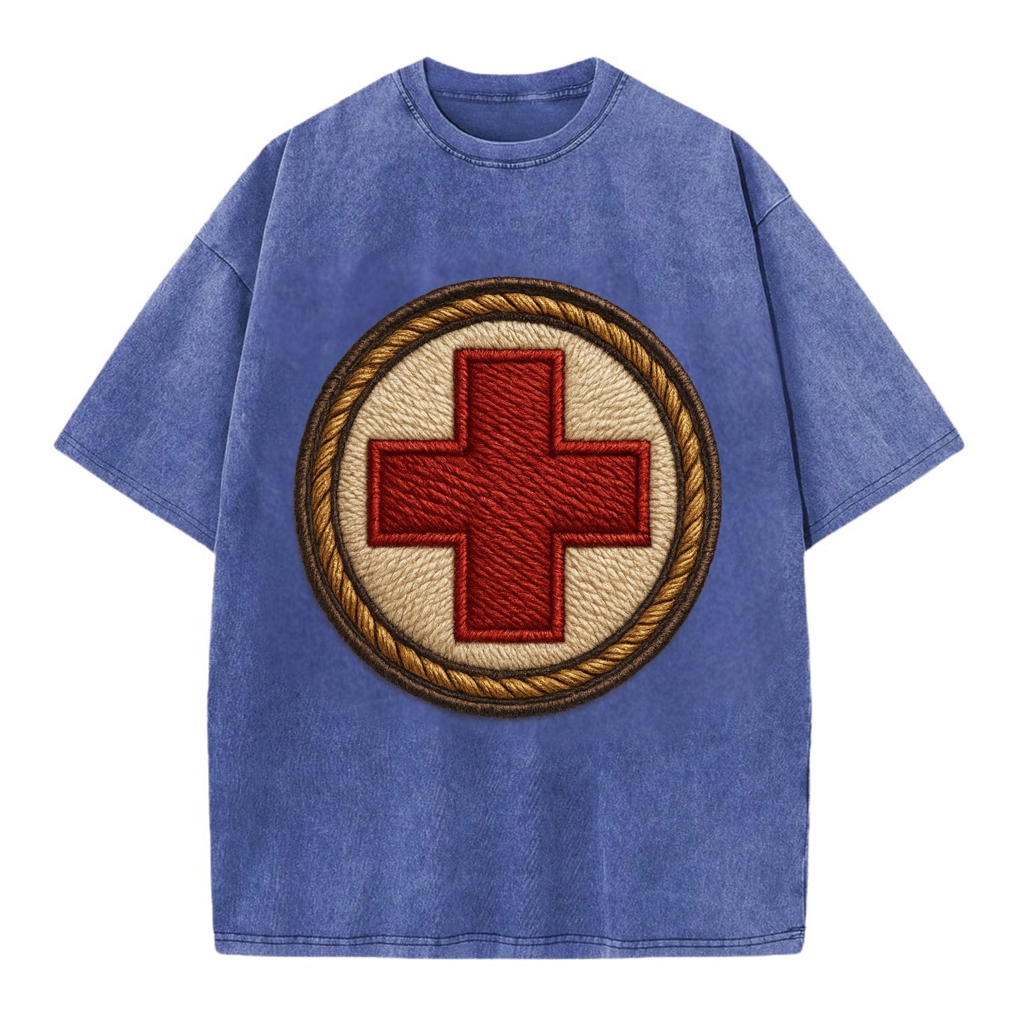 Medical Cross  - Vintage T-shirt - Blue