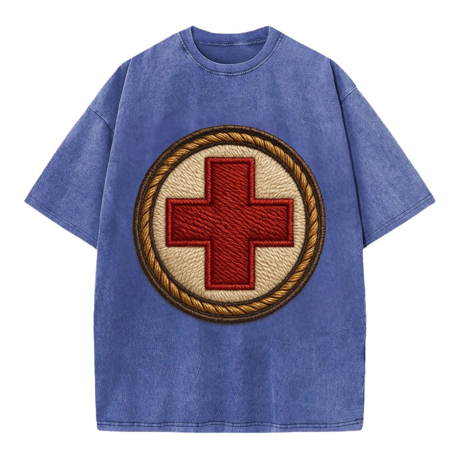 Medical Cross  - Vintage T-shirt - Blue