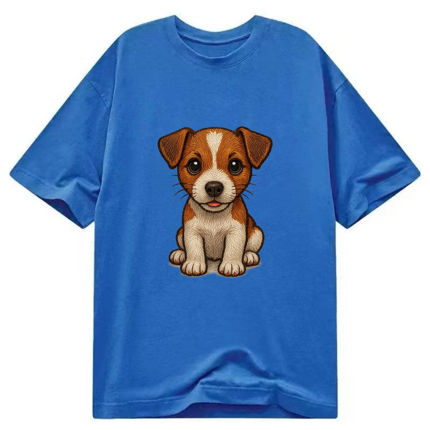 Baby Jack Russell Terrier Puppy - white with markings, alert ears, energetic - Classic T-shirt - Blue