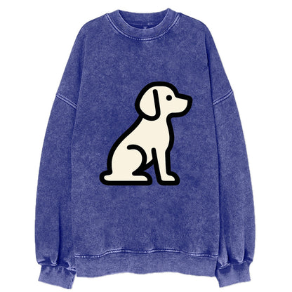 Beagle - Modern minimal sitting pose wit - Vintage Sweatshirt - Blue