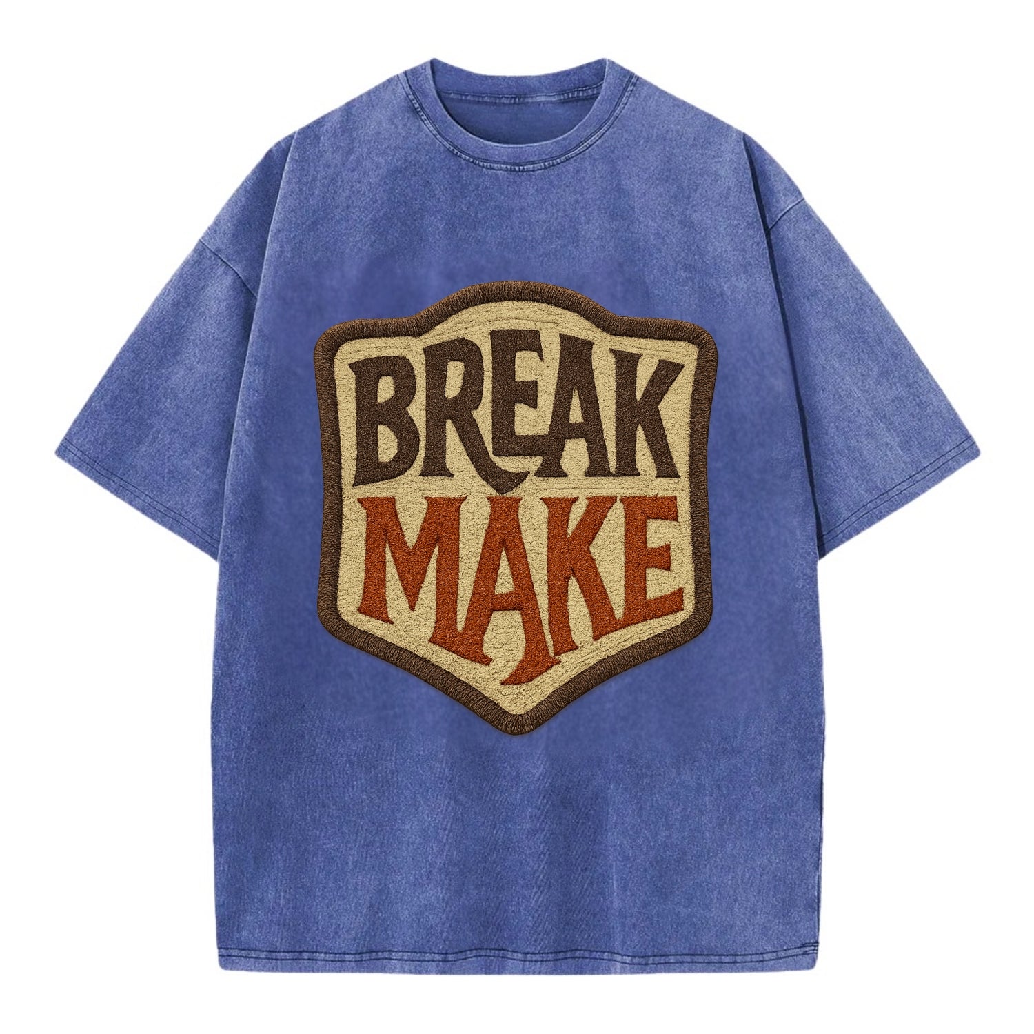 BREAK;MAKE THE RULES Rebel Red Snapback - Vintage T-shirt - Blue