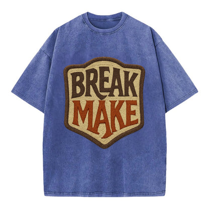 BREAK;MAKE THE RULES Rebel Red Snapback - Vintage T-shirt - Blue
