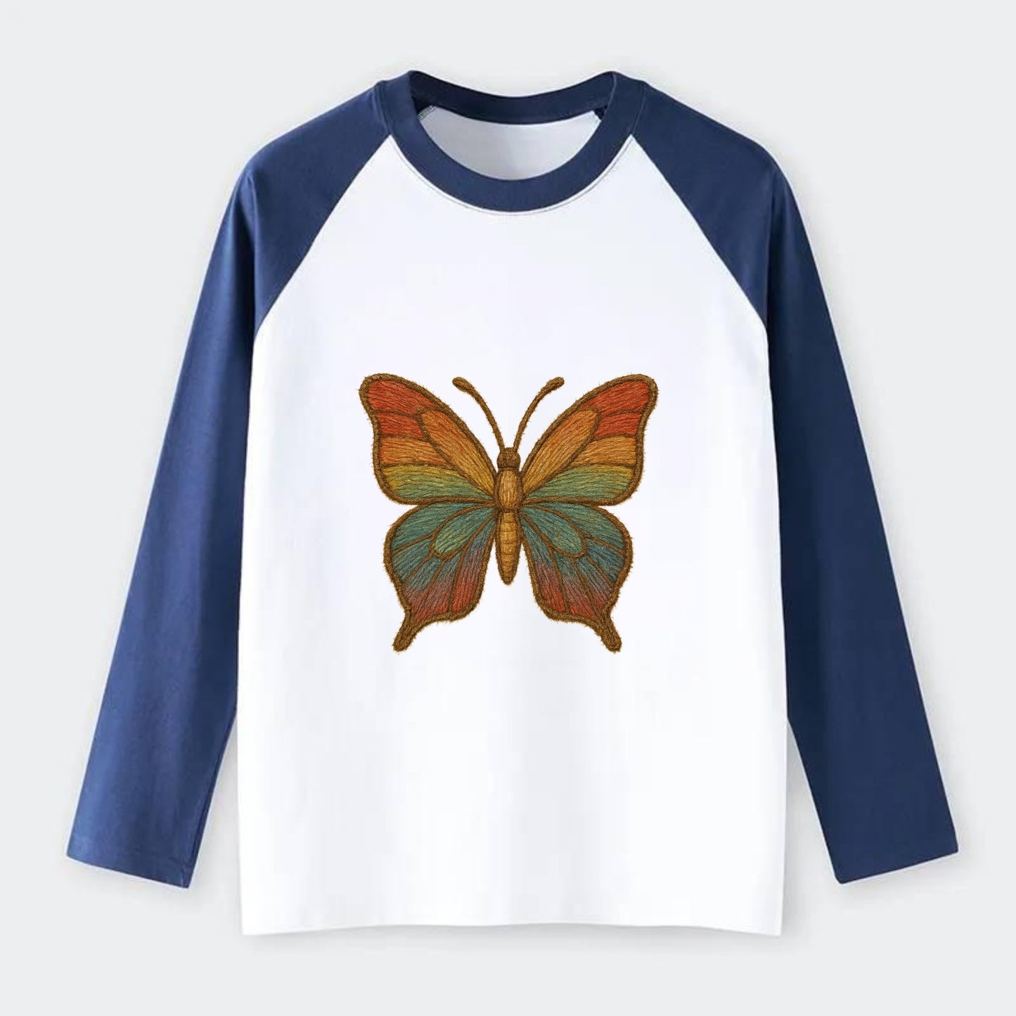 Butterfly Transformation  - Raglan Long - Raglan Long Sleeve T-Shirt - Blue
