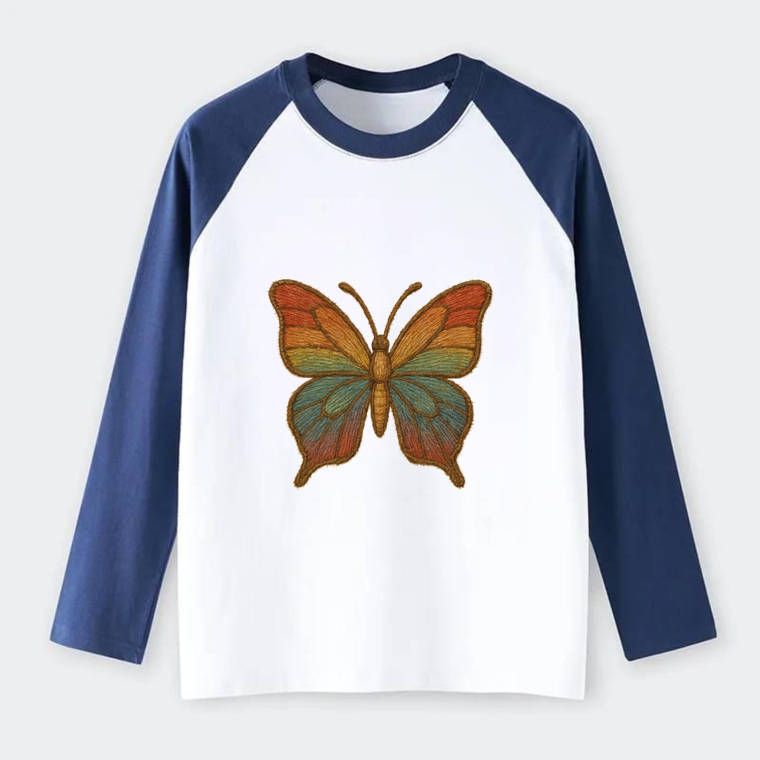 Butterfly Transformation  - Raglan Long - Raglan Long Sleeve T-Shirt - Blue