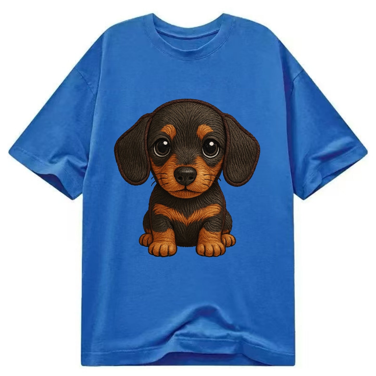 Baby Dachshund Puppy - long body, short legs, floppy ears, curious eyes, - Classic T-shirt - Blue