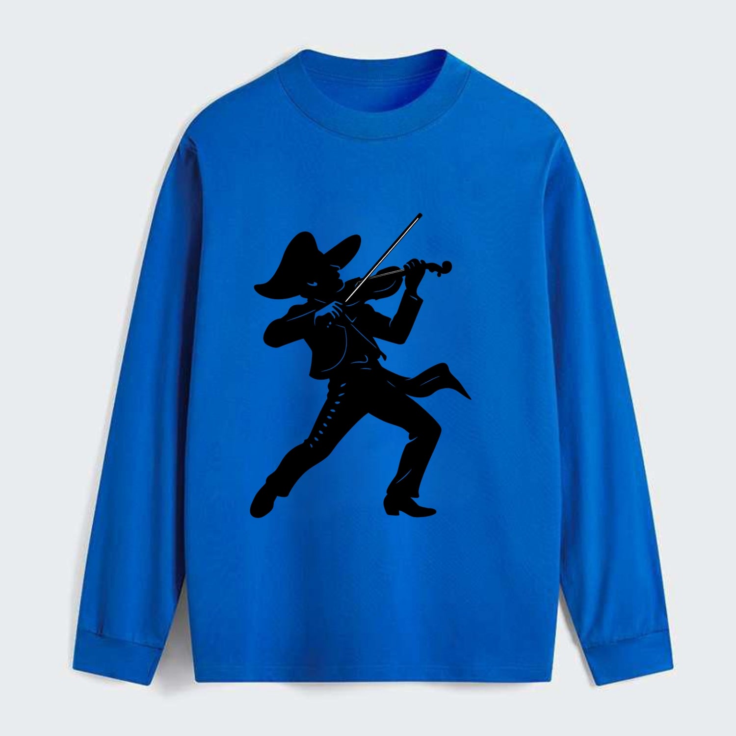 Mariachi violinist passionate performance - Classic Long Sleeve Shirt - Blue