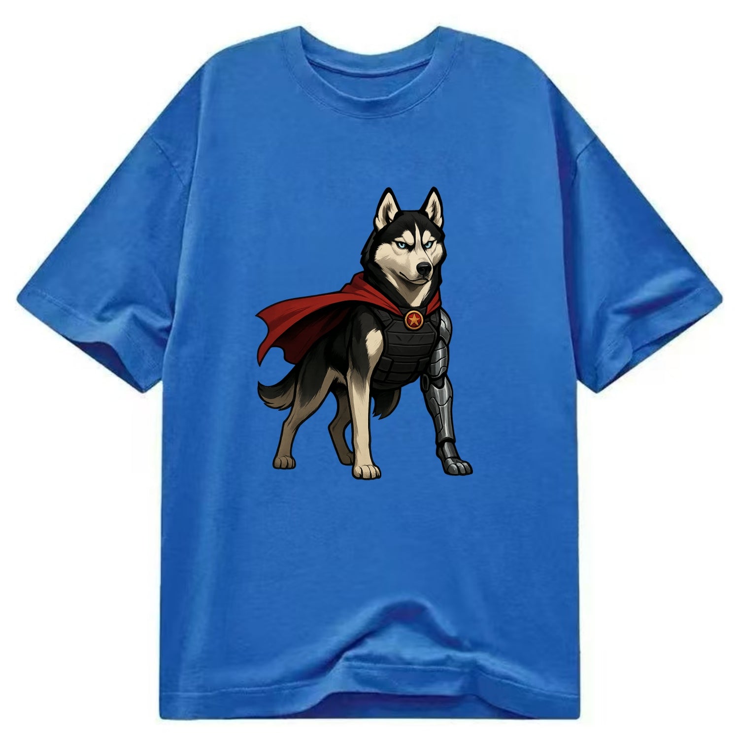 Siberian Husky Winter Soldier  - Classic T-shirt - Blue
