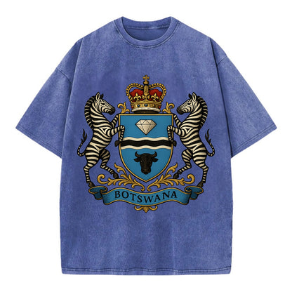 Botswana Heritage Badge  - Vintage T-shirt - Blue