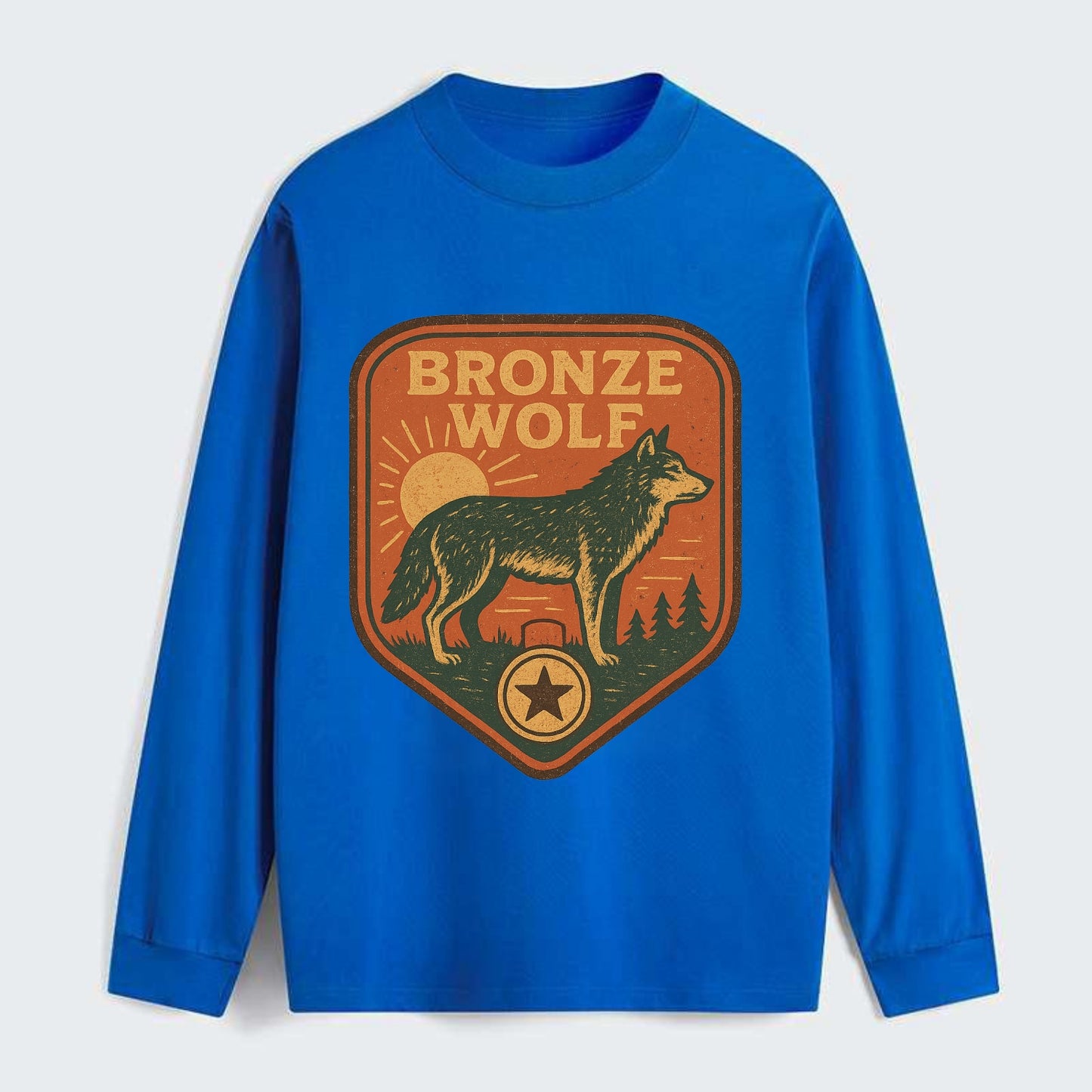 Bronze Wolf Medal  - Classic Long Sleeve Shirt - Blue