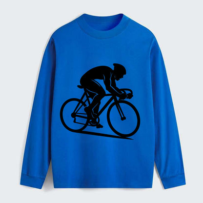 Sprint cyclist racing stance - Classic Long Sleeve Shirt - Blue