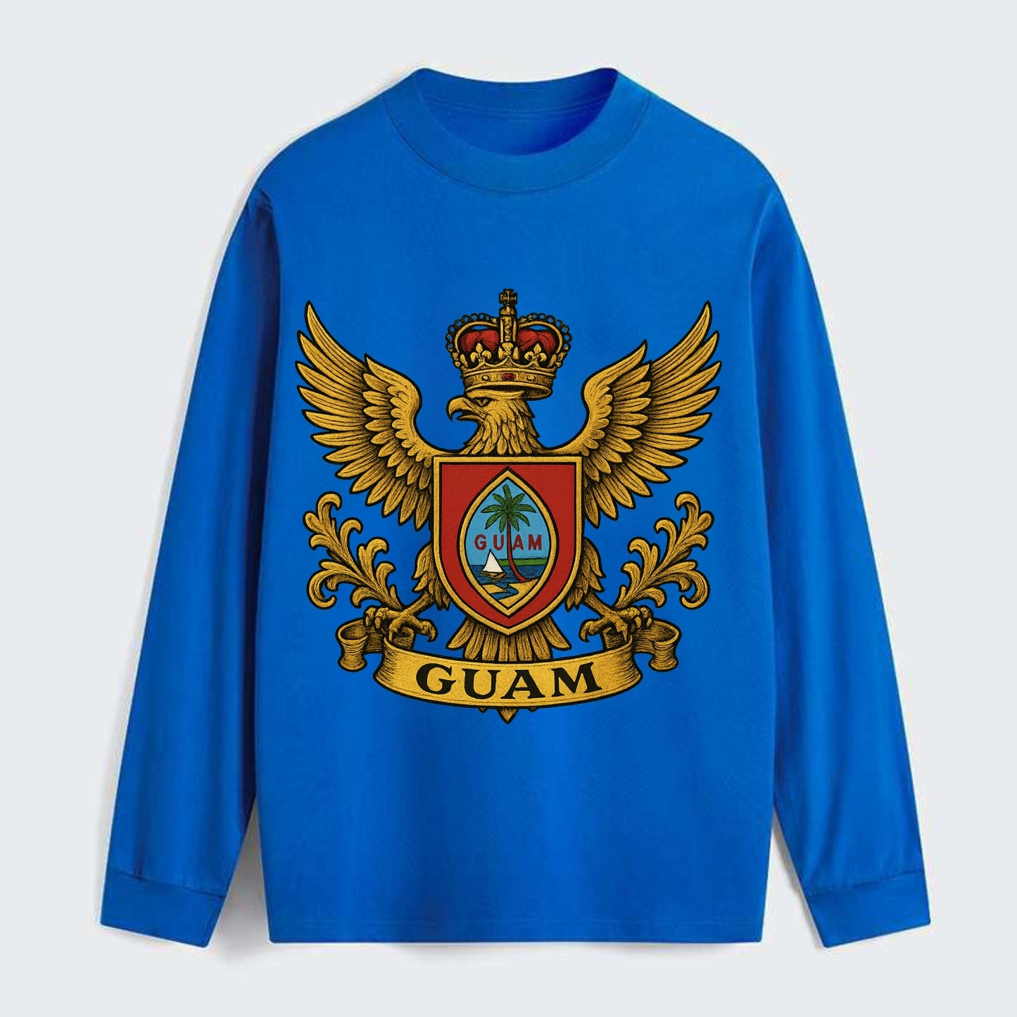 Guam Heritage Badge  - Classic Long Sleeve Shirt - Blue