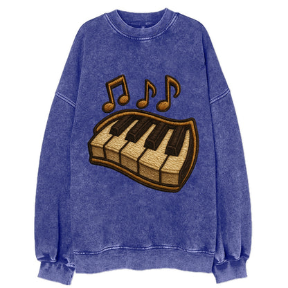 Piano Keys  - Vintage Sweatshirt - Blue