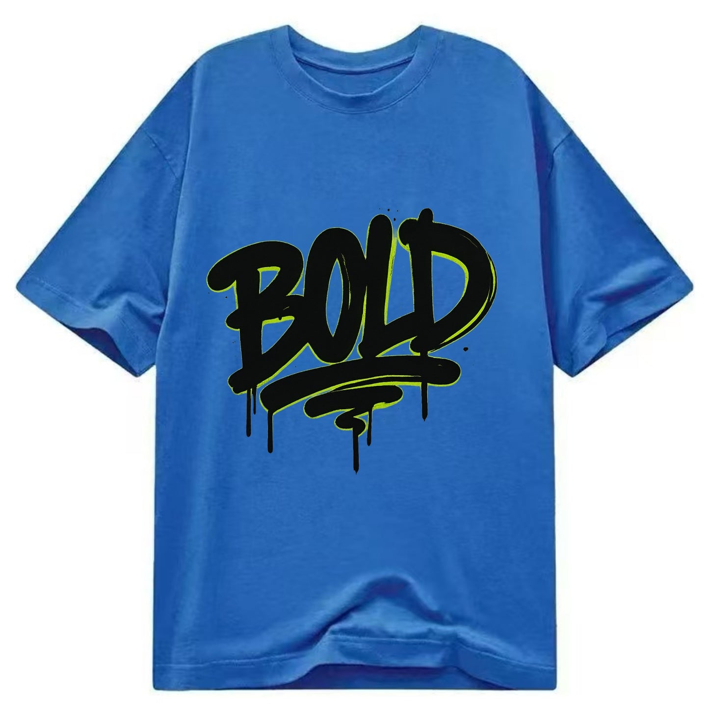 Bold typography design - "BOLD" - courageous, standing out - Classic T-shirt - Blue