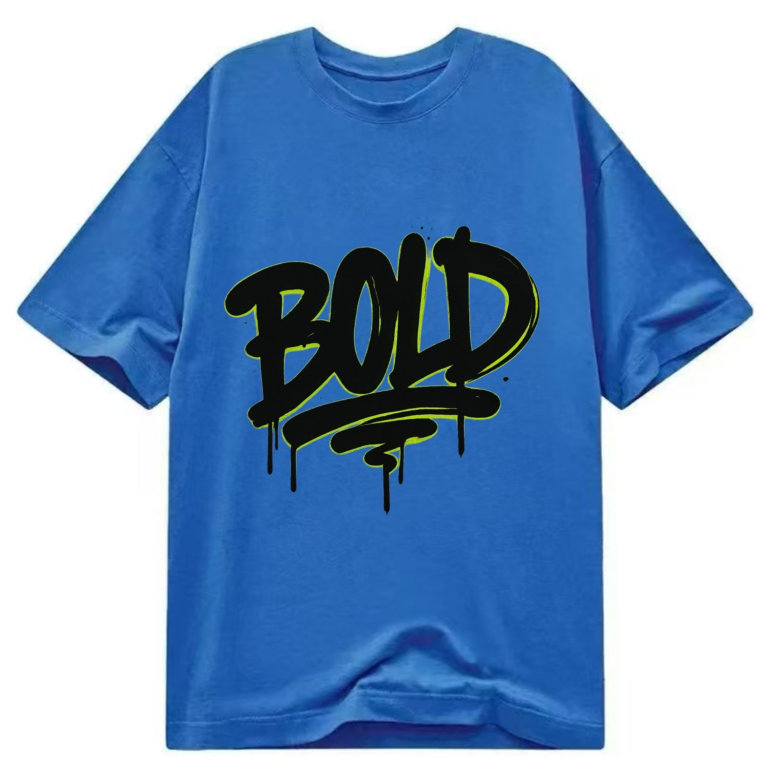Bold typography design - "BOLD" - courageous, standing out - Classic T-shirt - Blue
