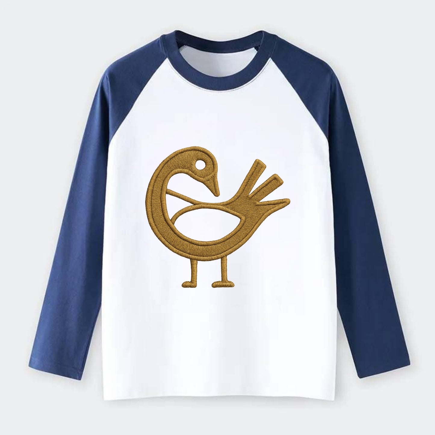 Adinkra Sankofa  - Raglan Long Sleeve T-Shirt - Blue