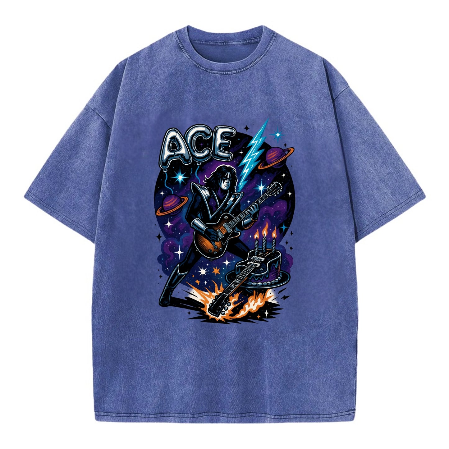 Ace Birthday Celebration - Vintage T-shirt - Blue