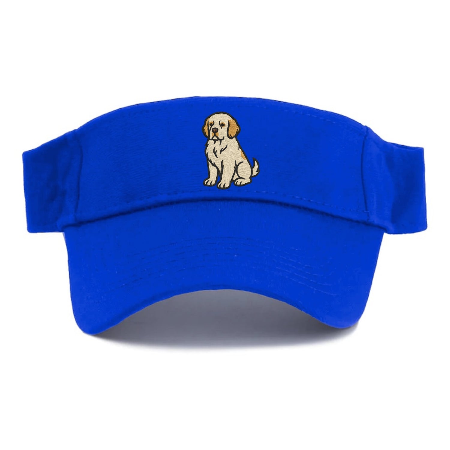Clumber Spaniel - White with lemon markings embroidered pose - Visor - Blue