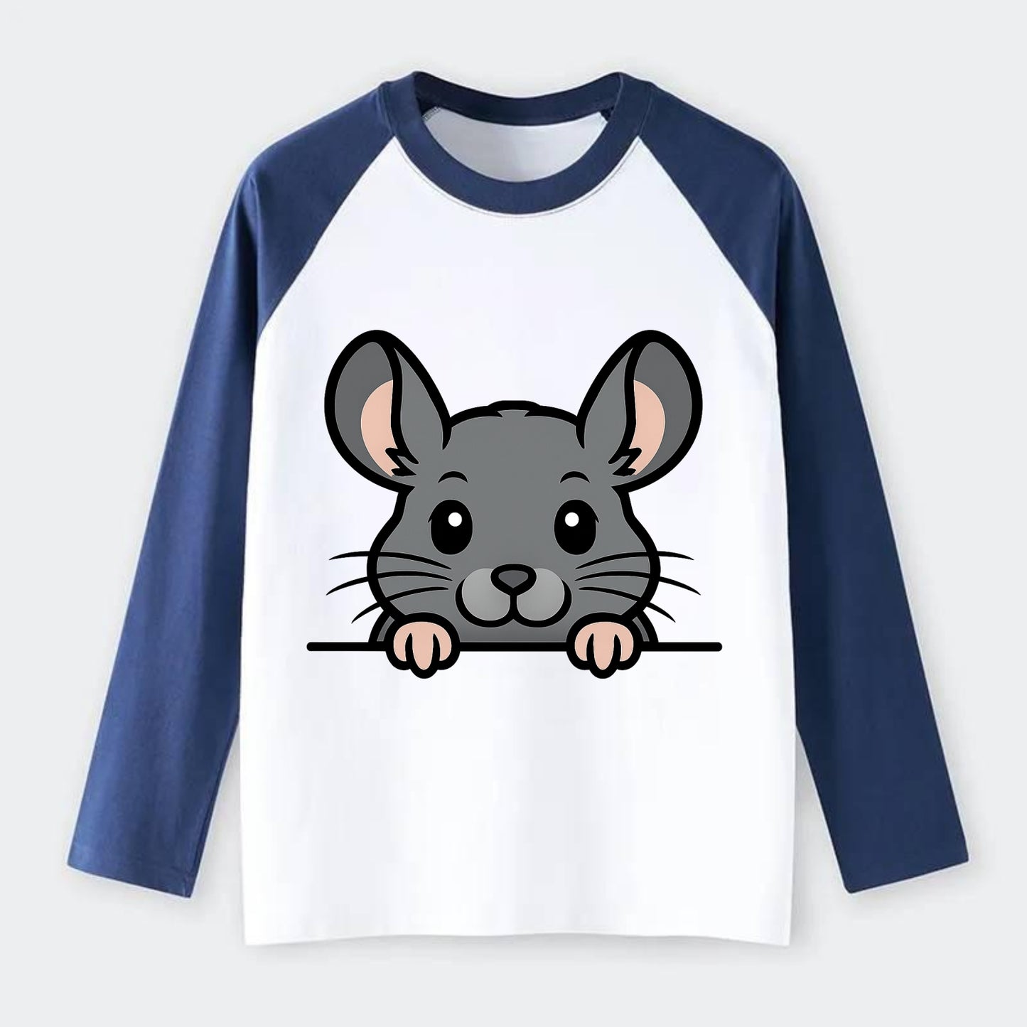 Chinchilla  - Raglan Long Sleeve T-Shirt - Blue