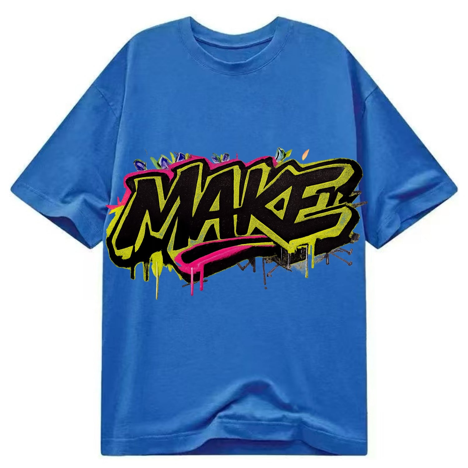 Bold typography design - "MAKE" - creating, producing, doing - Classic T-shirt - Blue