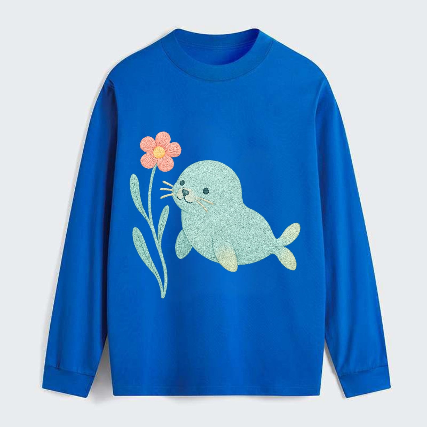 Mint Seal Pup - Classic Long Sleeve Shirt - Blue