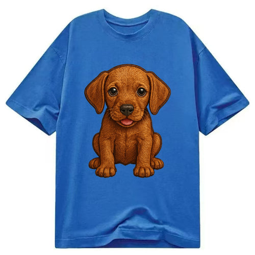 Baby Vizsla Puppy - golden rust coat, soulful eyes, athletic build, front-facing, - Classic T-shirt