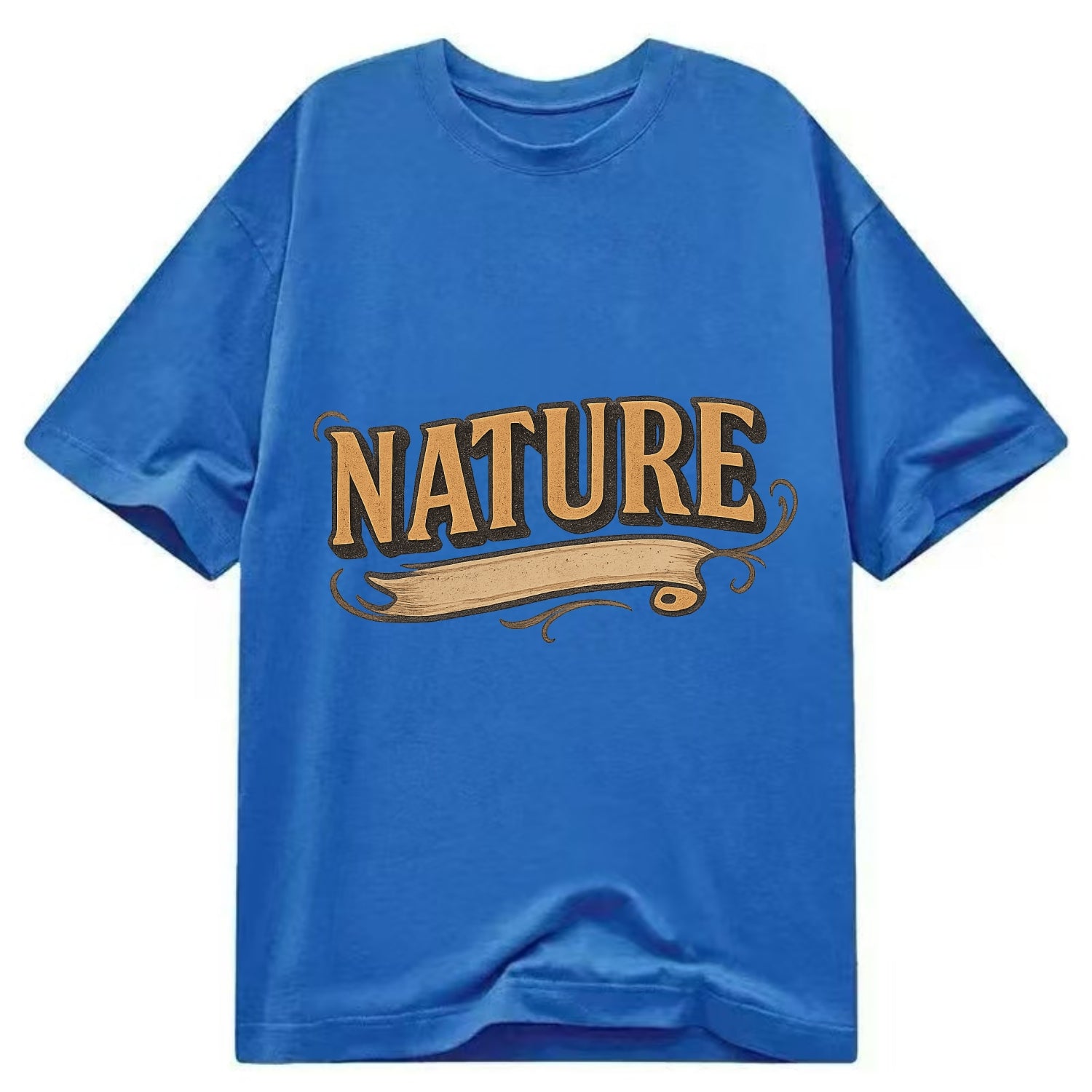 Bold typography design - "NATURE" - natural world, organic - Classic T-shirt - Blue
