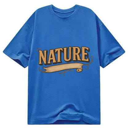 Bold typography design - "NATURE" - natural world, organic - Classic T-shirt - Blue