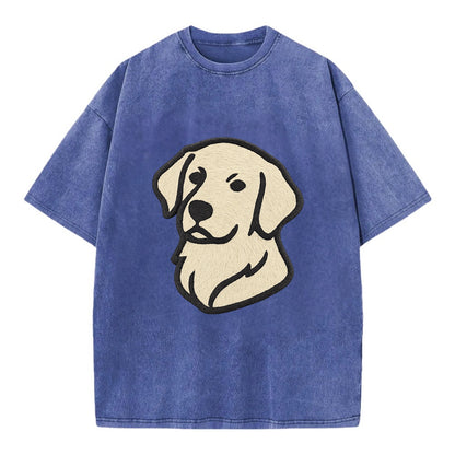 Golden Retriever - Head tilt curious pos Vintage T-shirt - Blue