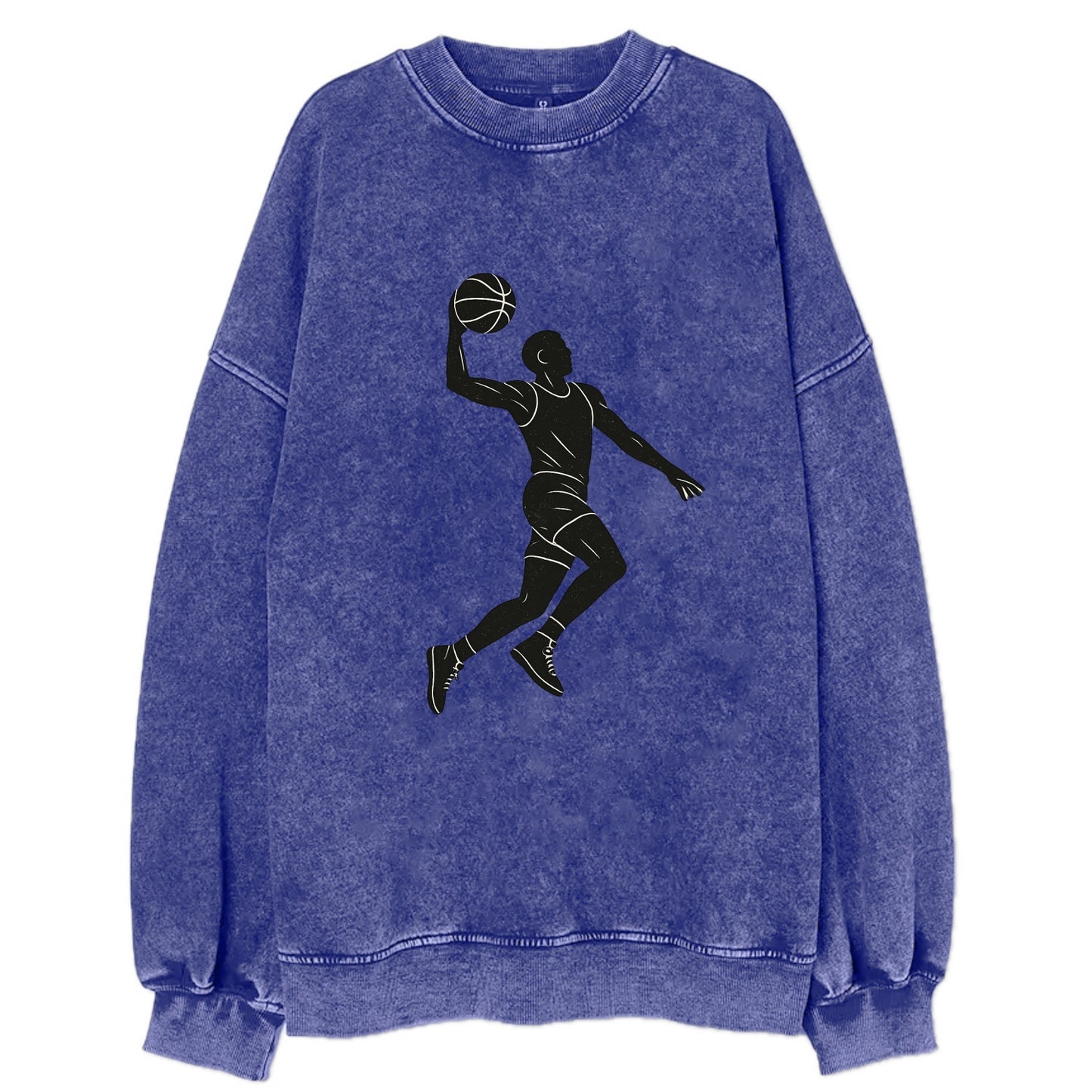 Basketball player dunking silhouette - Vintage Sweatshirt - Blue