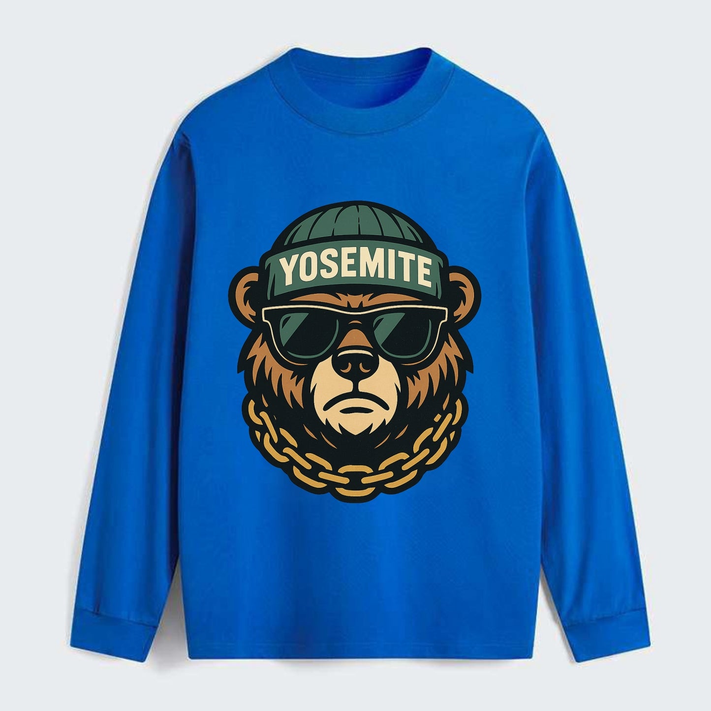 Yosemite Bear - Classic Long Sleeve Shirt - Blue