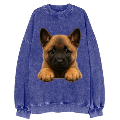 Belgian Malinois  - Vintage Sweatshirt - Blue