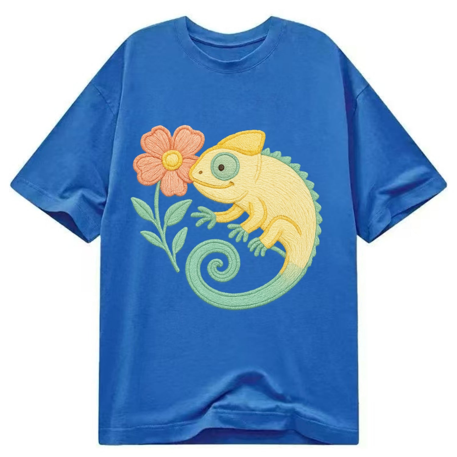 Yellow Chameleon - Classic T-shirt - Blue
