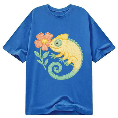 Yellow Chameleon - Classic T-shirt - Blue